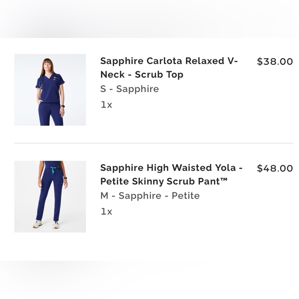Figs Sapphire Skinny Scrub Pants
